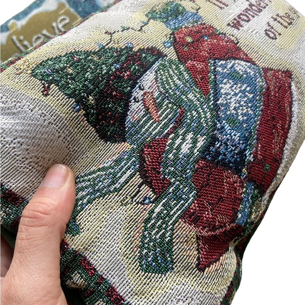 Vintage Holiday Snowman Believe Throw Pillow